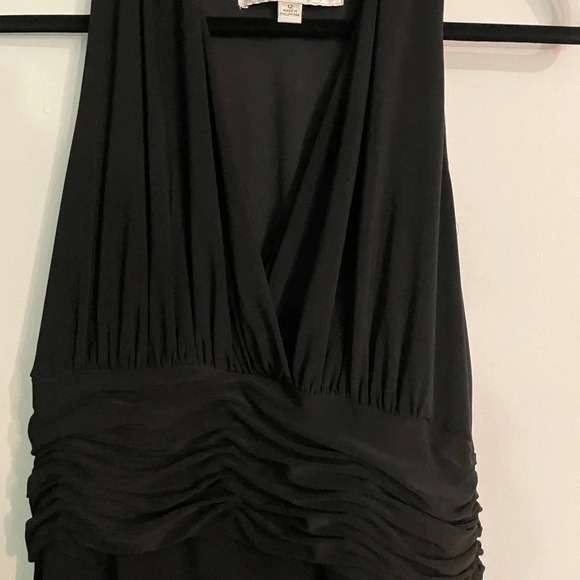 Evan Picone black matte jersey Marilyn dress! Figure flattering/stretchy sz‎ 12 - Picture 2 of 5